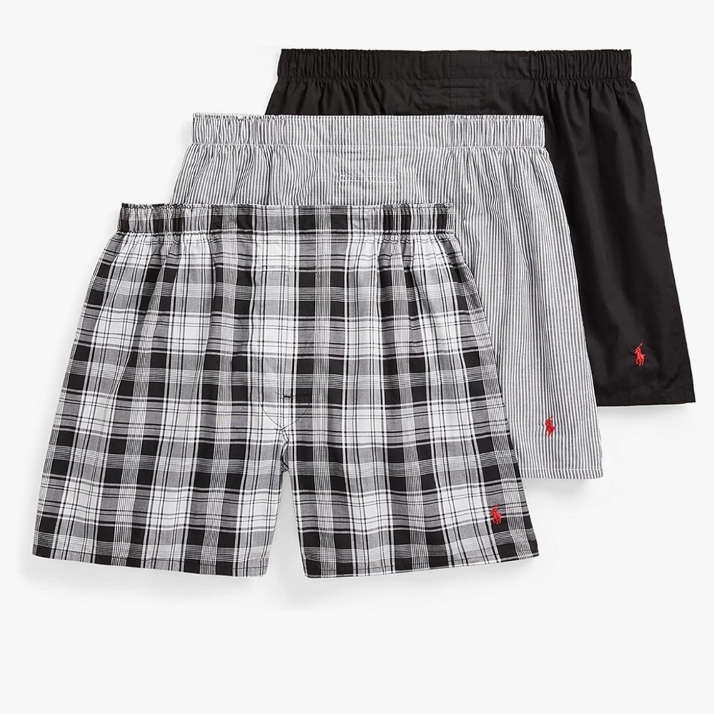 Polo Ralph Lauren Men's Classic Fit Woven Cotton Boxers (3 Pack)